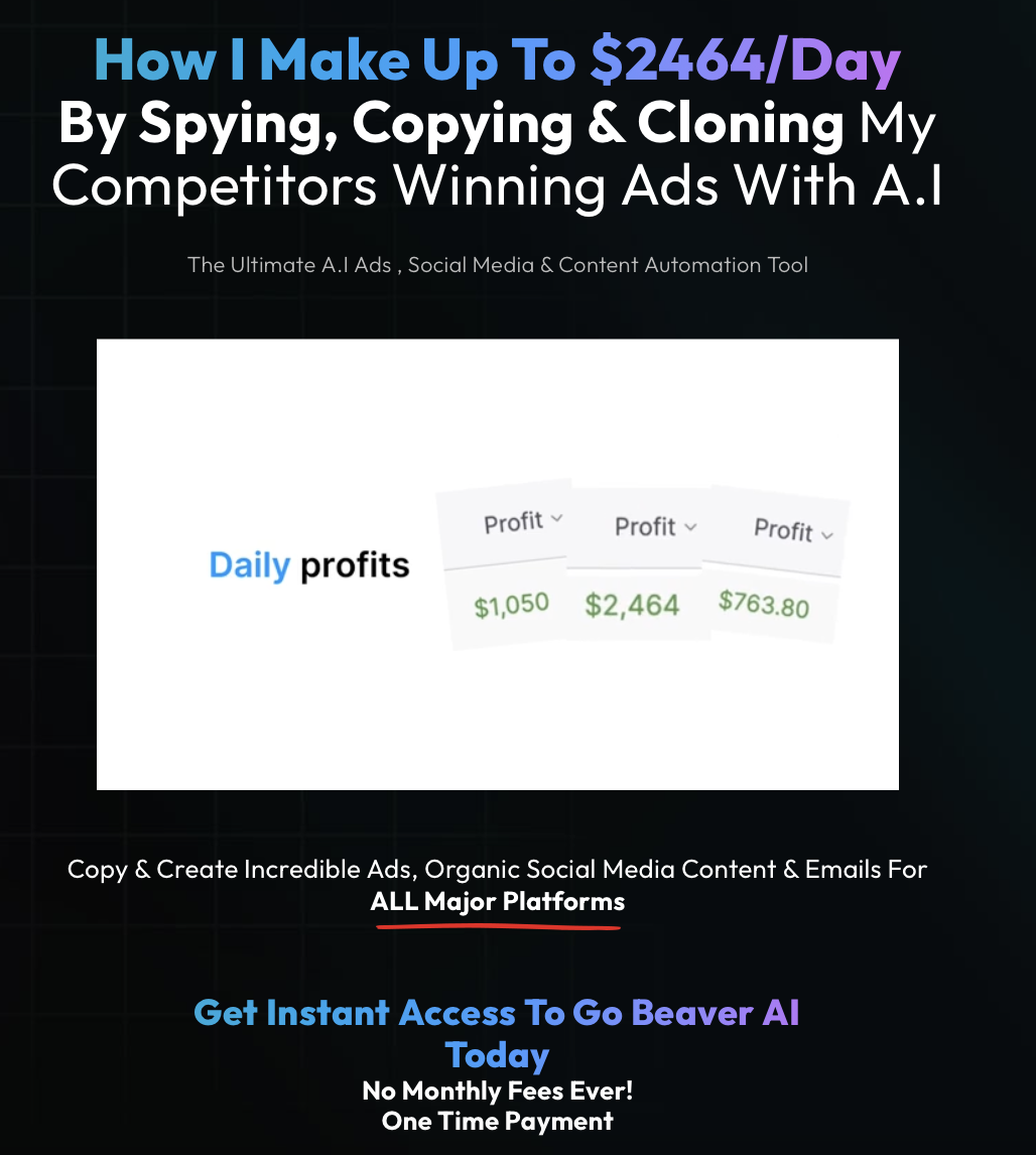 Go Beaver AI OTO & Upsell Funnel Details
